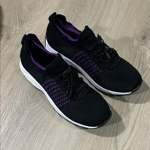 Black and Purple Athletic Sneakers